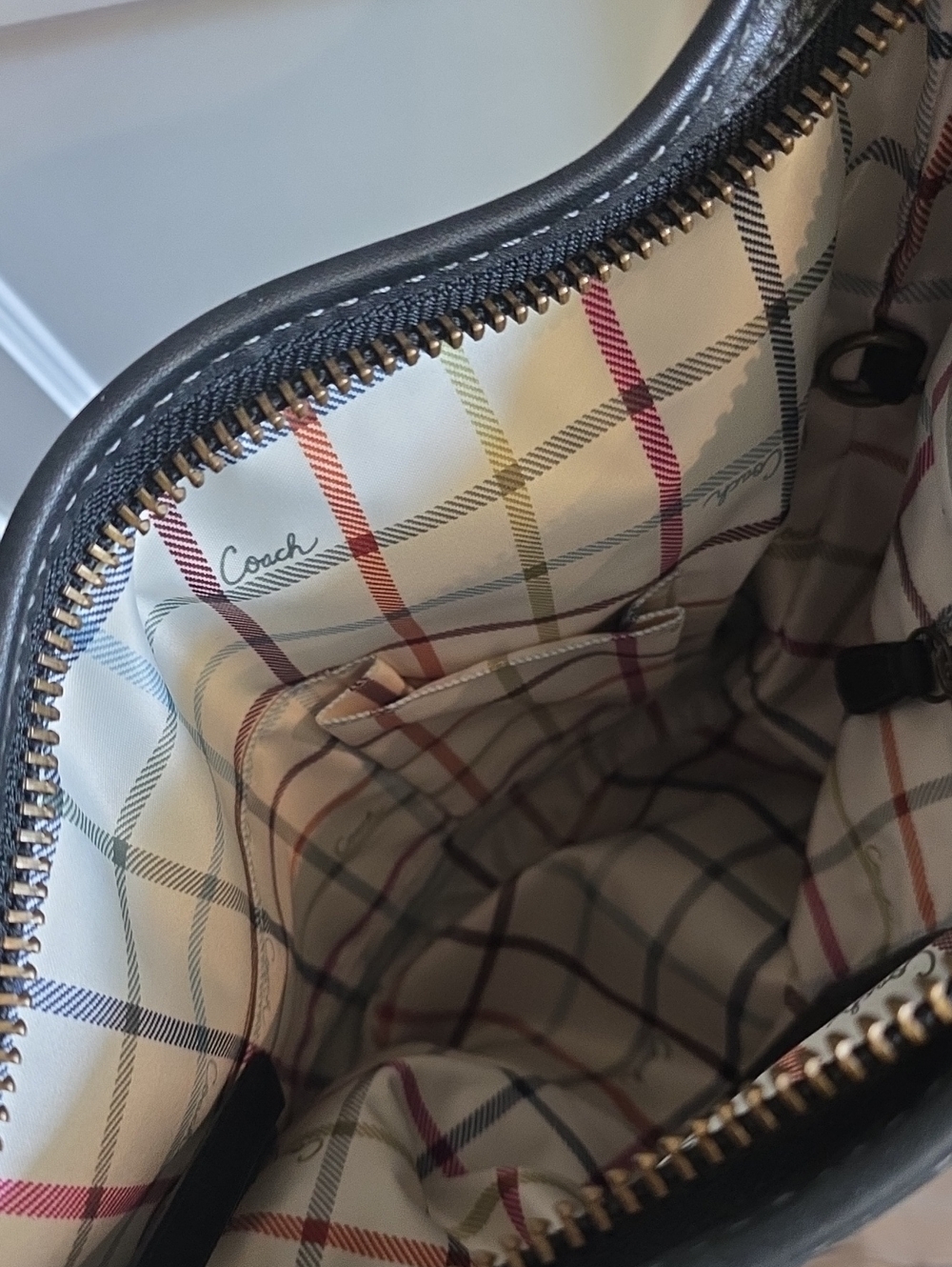 Coach Bleecker Bucket Bag With Tattersall Lining Like New!! - Picture 7 of 10